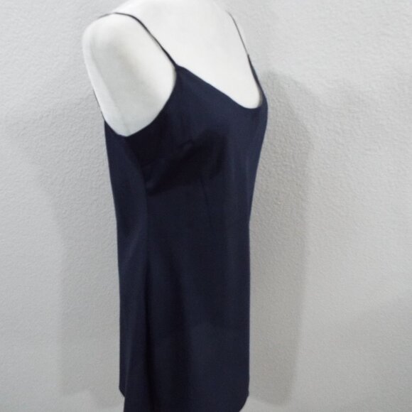 J Crew Navy Mini Navy Satin Slip Dress Adjustable Straps Sweetheart Neck Size 10 - Picture 3 of 10